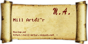 Mill Artúr névjegykártya